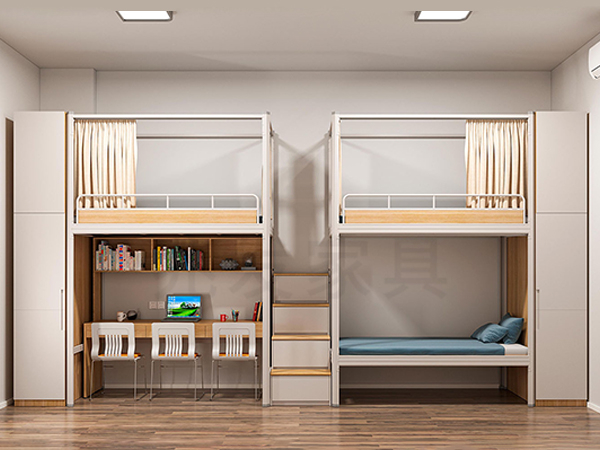 雙層上下床 帶蚊帳架_0001_兩聯(lián)中梯上下床-帶書(shū)桌.jpg